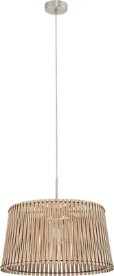 Produktbild von SENDERO Hängeleuchte Hängelampe Pendellampe Pendelleuchte - H130 x Ø45 cm - nickel-matt - 1X60W exkl. - IP20