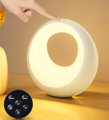 Produktbild von Dorifun LED Nachttischlampe Touch Dimmbar mit Fernbedienung, USB Aufladbar RGB Farbwechsel, Tischlampe Kabellos Nachtlicht Timing, Nachtlampe für