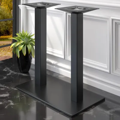 Produktbild von MADRID | Bistro Doppel Tischgestell | Edelstahl | Höhe: 71 cm | Säule: 6 x 6 cm | Bodenplatte: 40 x 70 cm | Tischgestell Edelstahl, Gastro Tischgestell
