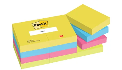 Immagine prodotto di 3M Post-it Confezione Arcobaleno 653TFEN, 51 x 38 mm, 4 colori di note adesive in 4 colori Active Collection (653TFEN)