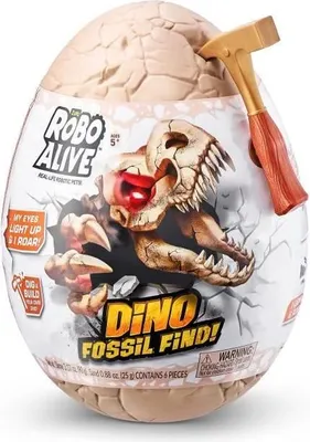 Produktbild von ZURU ROBO ALIVE Dino Fossil Find Ausgrabungsset, 4 Dinos zum Zusammenbauen, Mit Felsen und Schleim, Fossilien zum Sammeln