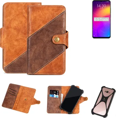 Produktbild von K-S-Trade Handy-Hülle Schutz-Hülle Bookstyle Case Wallet-Case kompatibel mit Meizu Note 9 Handy Cover Bumper Kantenschutz Smartphone dunkelbraun