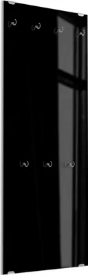 Produktbild von DEQORI Kleiderhaken aus Glas 50x125 cm 'Unifarben - Schwarz' Wand Garderobe Paneel Haken