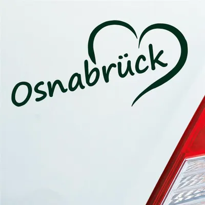 Produktbild von Auto Aufkleber Osnabrück Herz Stadt City Liebe Love Heimat 17x8 cm Dunkelgrün Sticker Heckscheibenaufkleber