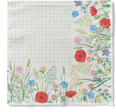 Produktbild von Tissue Serviette Susanne, 40 x 40 cm, 3-lagig, 100 Stück - Mank - Floral Blumenwiese