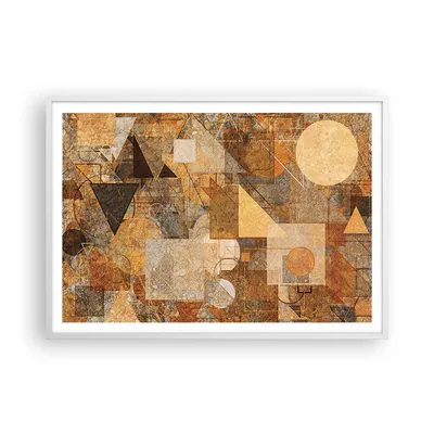 Produktbild von Gerahmtes Poster - Weißer Rahmen - Abstraktion Figuren Geometrisch - 100x70 cm - Wand Bild - Wanddeko - Wandbilder - Kunstposter - Wandposter - Bilderrahmen - Bilder - Kunstdruck - P2WAA100x70-4387