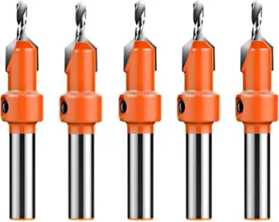 Obrázek produktu pro 5ks sada vrtáků pro obrábění dřeva se zápustným hloubením 8mm bit s kulatou stopkou pro frézování dřeva 2,8-4mm otvor pro šrouby