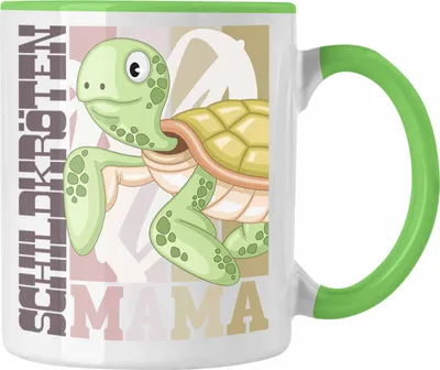 Produktbild von Trendation - Schildkröten Mama Tasse Geschenk für Schildkröten Besitzerin Spruch Geschenkidee (Grün)
