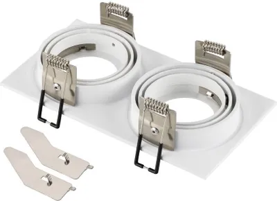 Produktbild von SLV NEW TRIA 155, Deckeneinbauring, L: 17 B: 9 H: 4cm, zweiflammig, IP 20, weiß 1008008