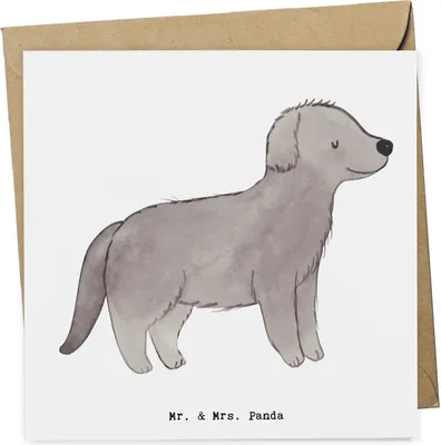 Produktbild von Mr. & Mrs. Panda Grußkarte Neufundländer Lebensretter - Weiß - Geschenk, Glückwunschkarte, anlasskarte, faltkarte, doppelkarte, Newfoundland, Klappkarte