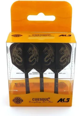 Productafbeelding van Geïntegreerde dartpijlen en flights, drakendesign, set van 3, zwart, maat S