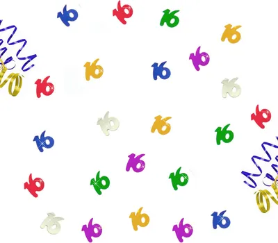 Produktbild von Oblique Unique Konfetti 16 Geburtstag Party Jubiläum Streudeko Tisch Deko bunt 14g