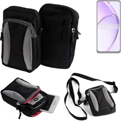 Produktbild von K-S-Trade Holster Schutz Hülle kompatibel mit Oppo A3x PKD130 Handy Hülle Gürteltasche Umhängetasche mit Zusatzfach schwarz