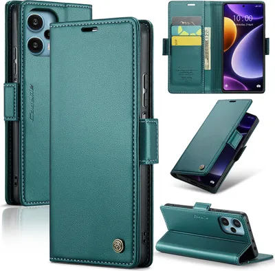 Obrázek produktu pro Pouzdro Xiaomi Poco F5, kožené peněženkové pouzdro se stojánkem pro Xiaomi Poco F5 / Redmi Note12 Turbo 5G Green