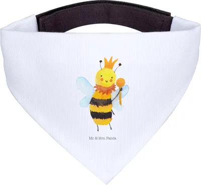 Produktbild von Mr. & Mrs. Panda Hundehalstuch Biene König - Weiß - Geschenk, Bandana, Halstuch Hund, für, Hunde