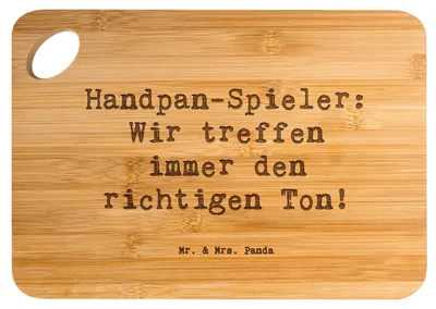 Produktbild von Mr. & Mrs. Panda Schneidebrett Spruch Handpan Spieler - Transparent - Geschenk, Klangschalen, Hackbrett, Instrument, Brett, Musiker, Musik, Frühstücksbrett, Holzbrett