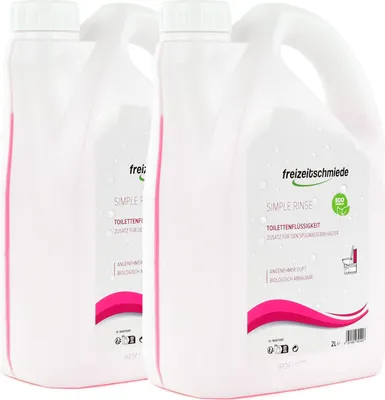 Produktbild von 2x Freizeitschmiede Simple Rinse je 2L Toiletten Zusatz für Spülbehälter Spülwasserzusatz Campingtoilette Sanitärflüssigkeit