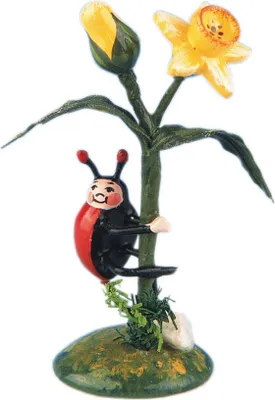 Produktbild von 2er-Set Marienkäfer-Narzisse (5,5cm) von Hubrig Volkskunst
