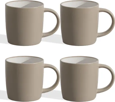 Produktbild von Geschirrset 4 Personen Steingut Becher 400ml Kaffeetassen Set