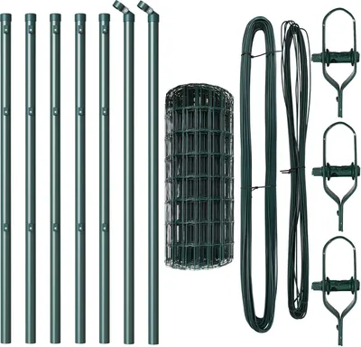 Produktbild von Möbel Eurozaun mit 7 Pfosten 0,6x10 m feuerverzinkter Stahl Grün - Metallzäune 3350296