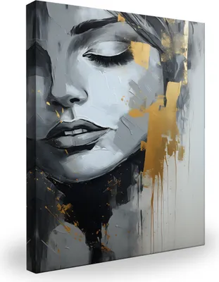 Produktbild von Muralo Leinwandbild Frau GESICHT Abstrakt Porträt Glamour Wanddekoration Wandbild Br. 80 cm x Hö. 120 cm