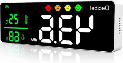 Productafbeelding van Geluidsniveaumeter - Decibelmeter Monitor - Omgevingsbewaking - Extra Groot LED Scherm - 11 Inch Scherm - Wit