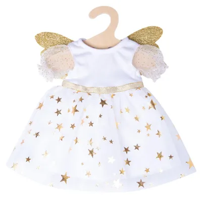 Produktbild von Puppen-Kleid Schutzengel mit Sternen-Haarband, Gr. 35-45 cm