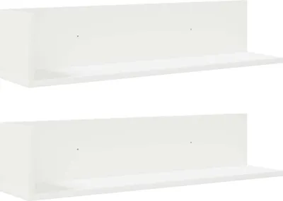 Obrázok produktu pre vidaXL Nástenné police 2 ks Biela 75x16,5x16,5 cm Materiál na báze dreva