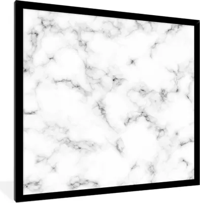 Produktbild von MuchoWow® MuchoWow® Gerahmtes Poster Marmor - Textur - Grau - Schwarz 40x40 cm - Poster mit zchwarzem Bilderrahmen - Mit Rahmen - Wanddekoration Schlafzimmer