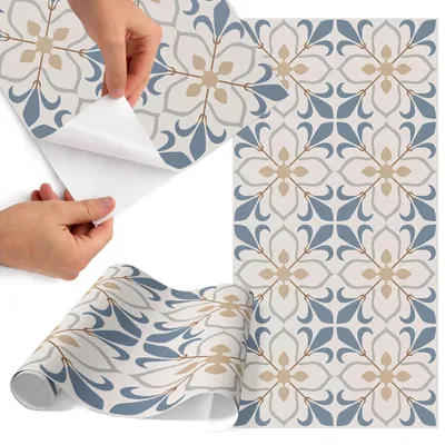 Zdjęcie produktu dla Folia do mebli 50 x 100 cm – folia samoprzylepna do mebli – folia samoprzylepna – folia do mebli – folia do mebli kuchennych – folia samoprzylepna do kuchni – folia do szafek – wodoodporna – zmywalna – samoprzylepna – bez pęcherzyków powietrza – usuwalna bez śladów – kwiaty w stylu retro