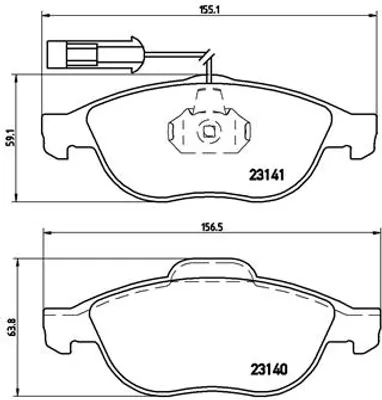 Produktbild von Brembo Bremsbelagsatz, Scheibenbremse Vorderachse P 23 075