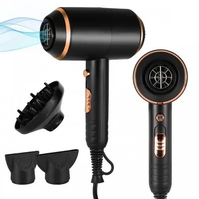 Produktbild von Haartrockner, Föhn, Hairdryer, Haarfön, Profi Fön, schnell trocknend, geräuscharm, mit warm/kaltem Knopf, 3 Geschwindigkeiten, Ionen