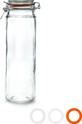 Produktbild von Spaghettiglas aus Glas – 2 Liter – Orangefarbenes Siegel