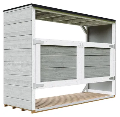 Obrázek produktu pro Přístřešek na popelnice 3x240L s dvířky – kryt na popelnice, box na popelnice, zahradní úložný box, skříň na popelnice Timbela M982A-TUNDRA GREY