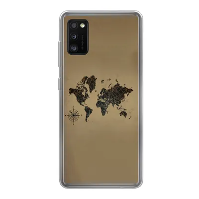 Produktbild von MuchoWow® Handyhülle Schutzhülle Hülle für Samsung Galaxy A41 Weltkarte - Design - Vintage Silikon Softcase Handy Hülle - Mobiltelefon
