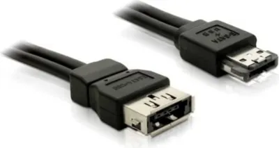 Produktbild von DeLOCK Power Over eSATA Extension cable male-female 1m, 1 m, eSATA, Männlich/Weiblich, Schwarz