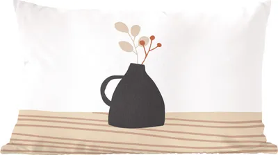 Produktbild von MuchoWow® Zierkissen Sofakissen Wohnzimmer Dekokissen 50x30 cm Sommer - Blume - Schwarz - Wohnzimmerdekoration - Polster mit Photo