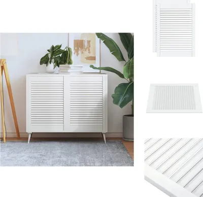 Produktbild von vidaXL Schranktüren Lamellen-Design 2 Stk. Weiß 69x49,4 cm Massivholz - Schranktüren