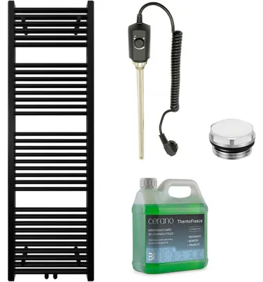 Immagine prodotto di CERANO - Set di radiatori elettrici da bagno Lincoln - 300 W - nero opaco - 1600 x 500 mm