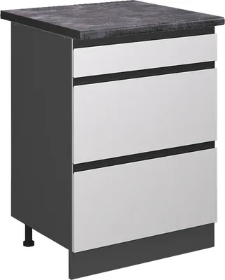 Obrázok produktu pre Kuchynská spodná skrinka Vicco R-Line biely 60 cm so zásuvkami, AP antracit, Model 45506