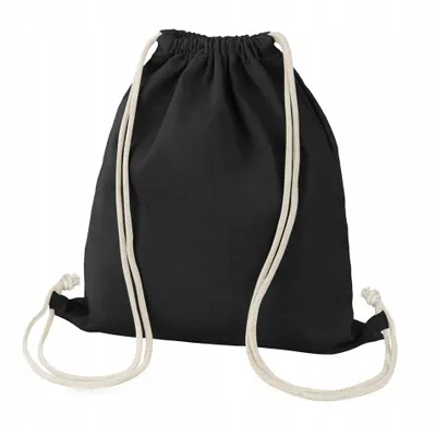 Produktbild von Baumwoll-Rucksack „Barcelona“ Schwarz 37×41 cm – Schul- und Sportrucksack
