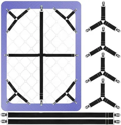 Produktbild von Verstelbare Dekbedklemmen Set - 6 Stuks - Zwart - Stevige Klemmen - Voor Matrassen und Sofa Tüchern