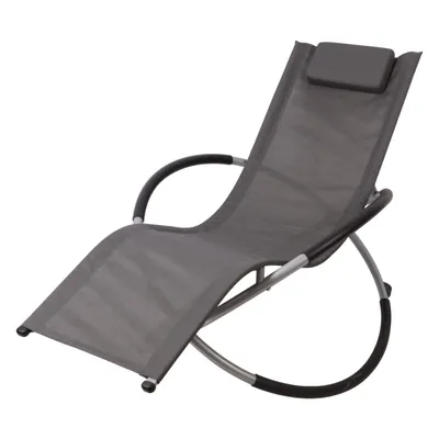 Produktbild von Bc-elec - HMBL-04-GREY Graue Loungesessel, Gartenentspanner, Gartenstuhl, Schaukelstuhl, wetterfest, max 180kg