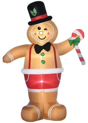 Produktbild von Aufblasbare Weihnachtsfiguren Aufblasbarer Lebkuchenmann, 2 m, inkl. Gebläse, Mehrfarbig
