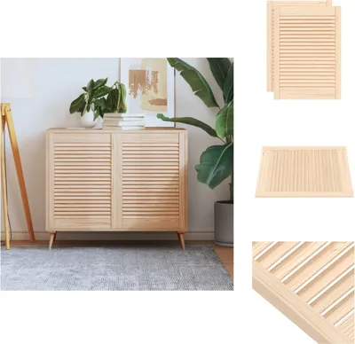 Produktbild von vidaXL Schranktüren Lamellen-Design 2 Stk. 69x49,4 cm Massivholz - Schranktüren