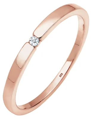 Image de Bague de fiançailles Elli Ring pour femmes, modèle classique avec diamant (0,02 ct.), en argent 925