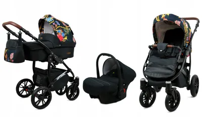 Produktbild von BabyLux® Optimal | 3in1 Kinderwagen Set | Gold Chain | Kombikinderwagen | Kinderwagenset | Buggy