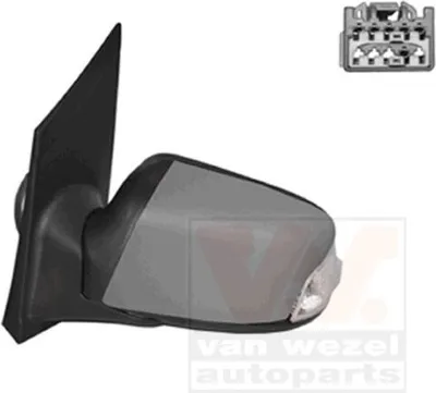 Produktbild von VAN WEZEL 1863805 Außenspiegel Seitenspiegel Links für FORD Focus II Schrägheck (DA, HCP, DP) Konvex Beheizt Grundiert