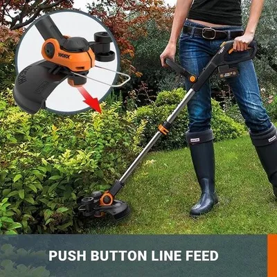 Produktbild von Akku-Rasentrimmer 20V – Rasenkantenschneider – 2-in-1-Funktion – Kantentrimmer – mit Distanzschutz und Kabeltrommel