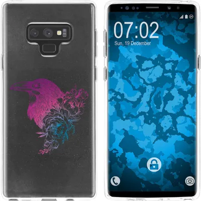 Produktbild von PhoneNatic Case kompatibel mit Samsung Galaxy Note 9 Silikon-Hülle Floral Rabe M4-6